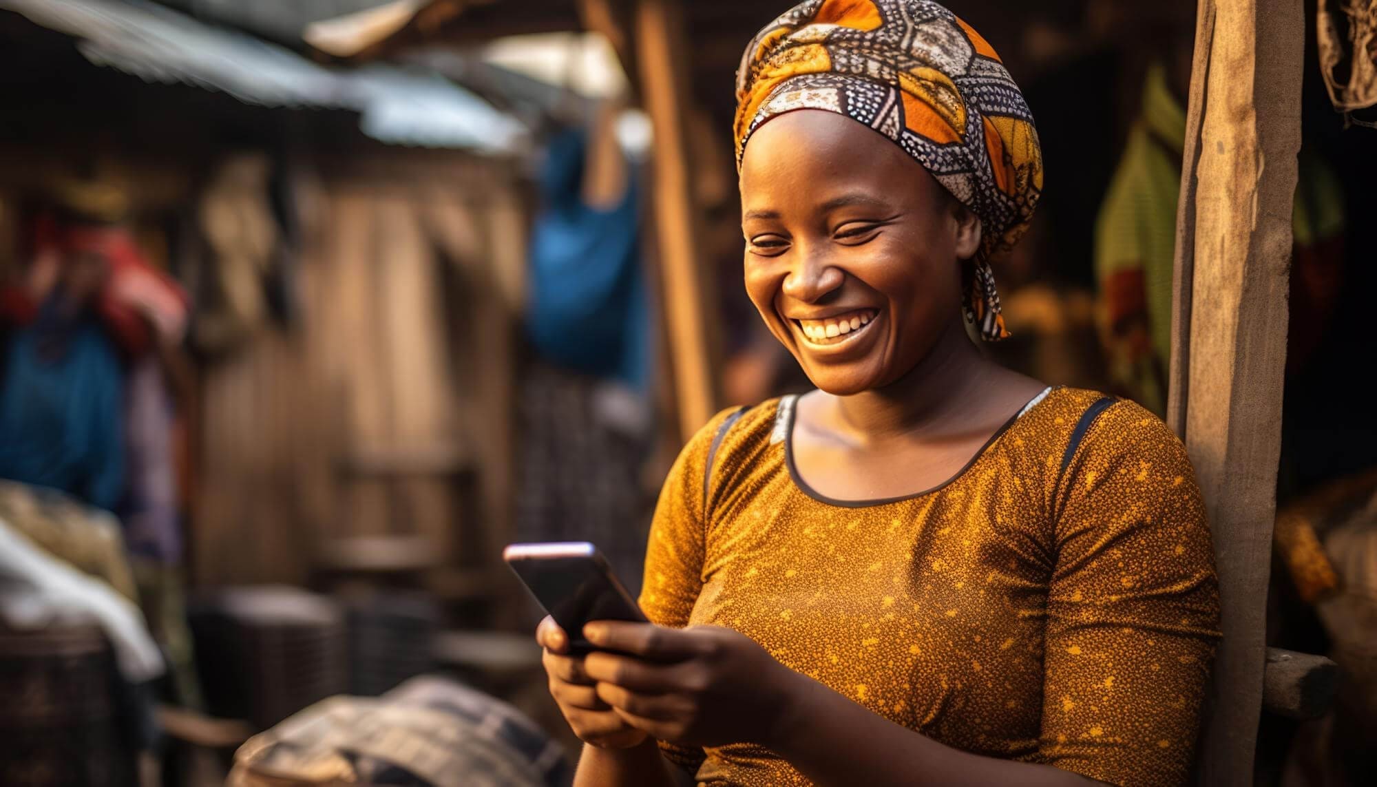 Family receiving money transfer
